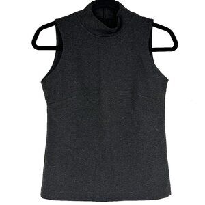 NWT J. Crew 365 Ponte Mock Grey Neck Sleeveless Top Charcoal XXS